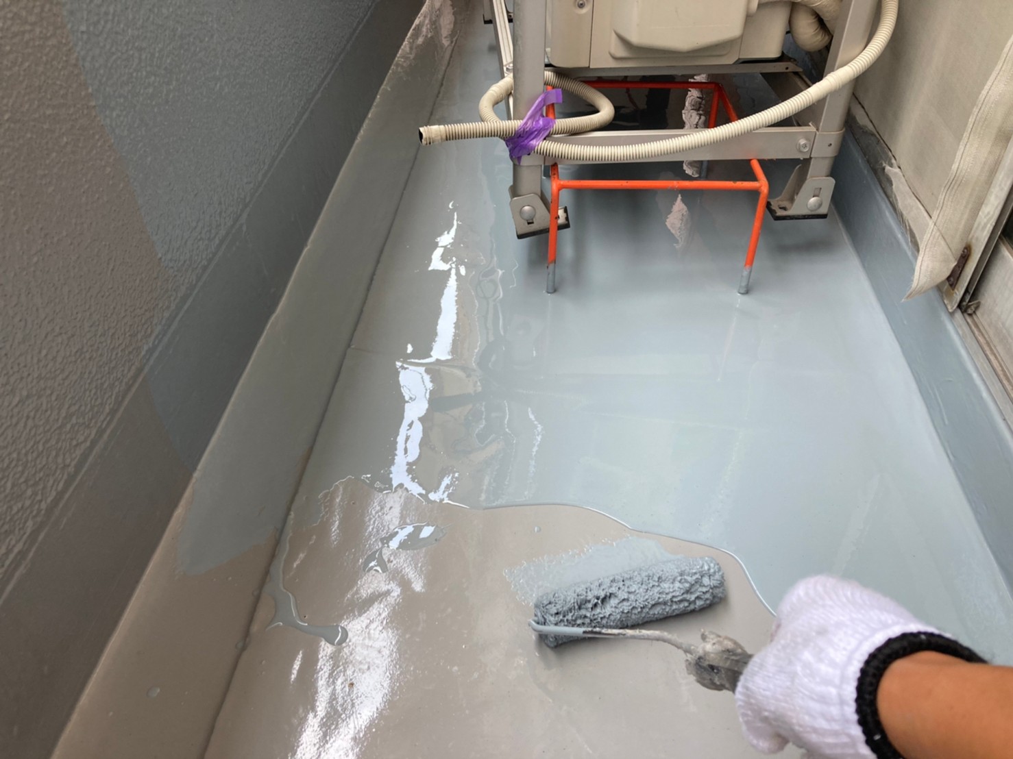ベランダ防水工事（密着ウレタン防水）
