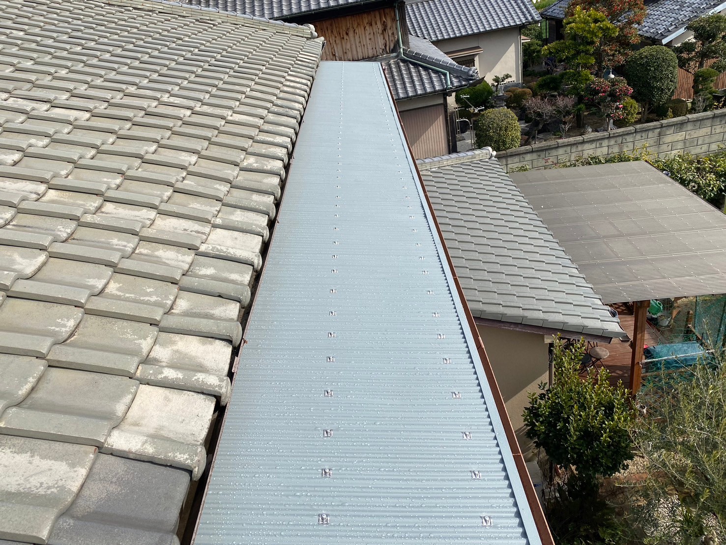R6.2/8～2/9　大和高田市　N様邸　ベランダ屋根改修工事