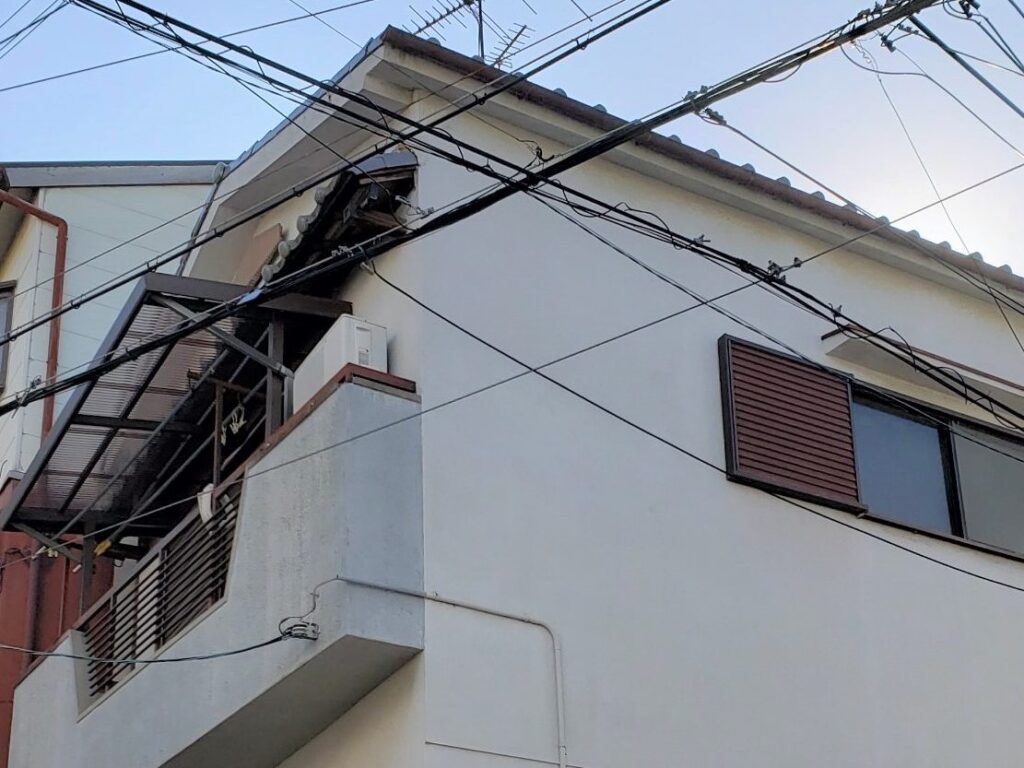 此花区　N様邸　台風災害壁工事