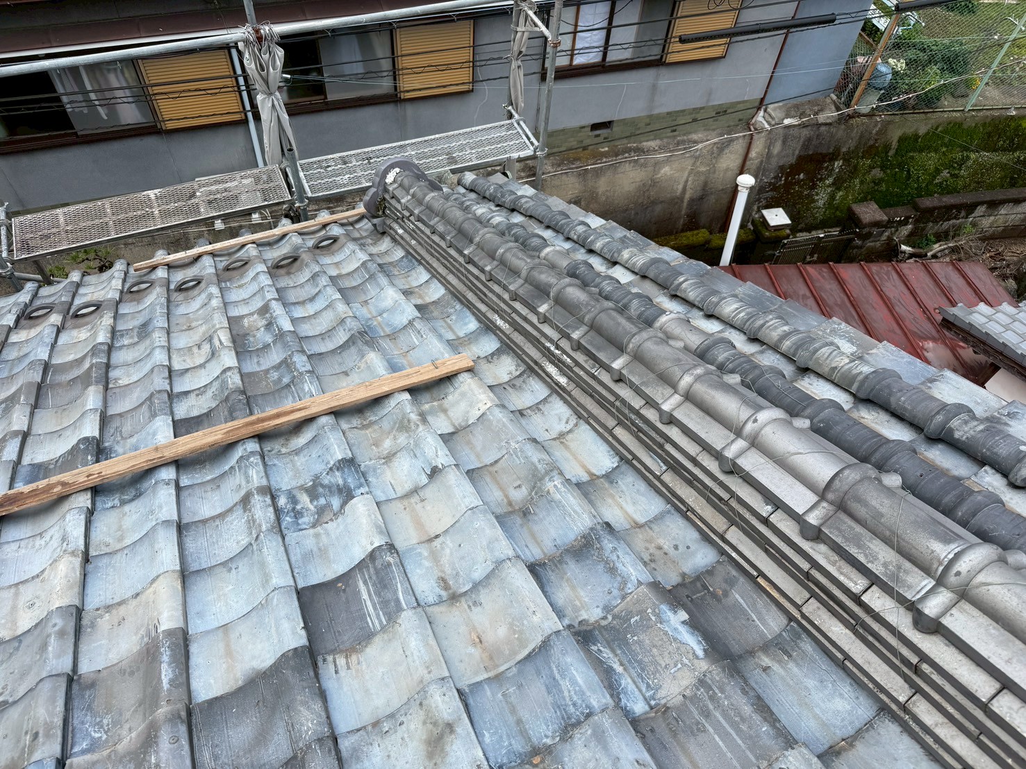 下り棟積み直し工事