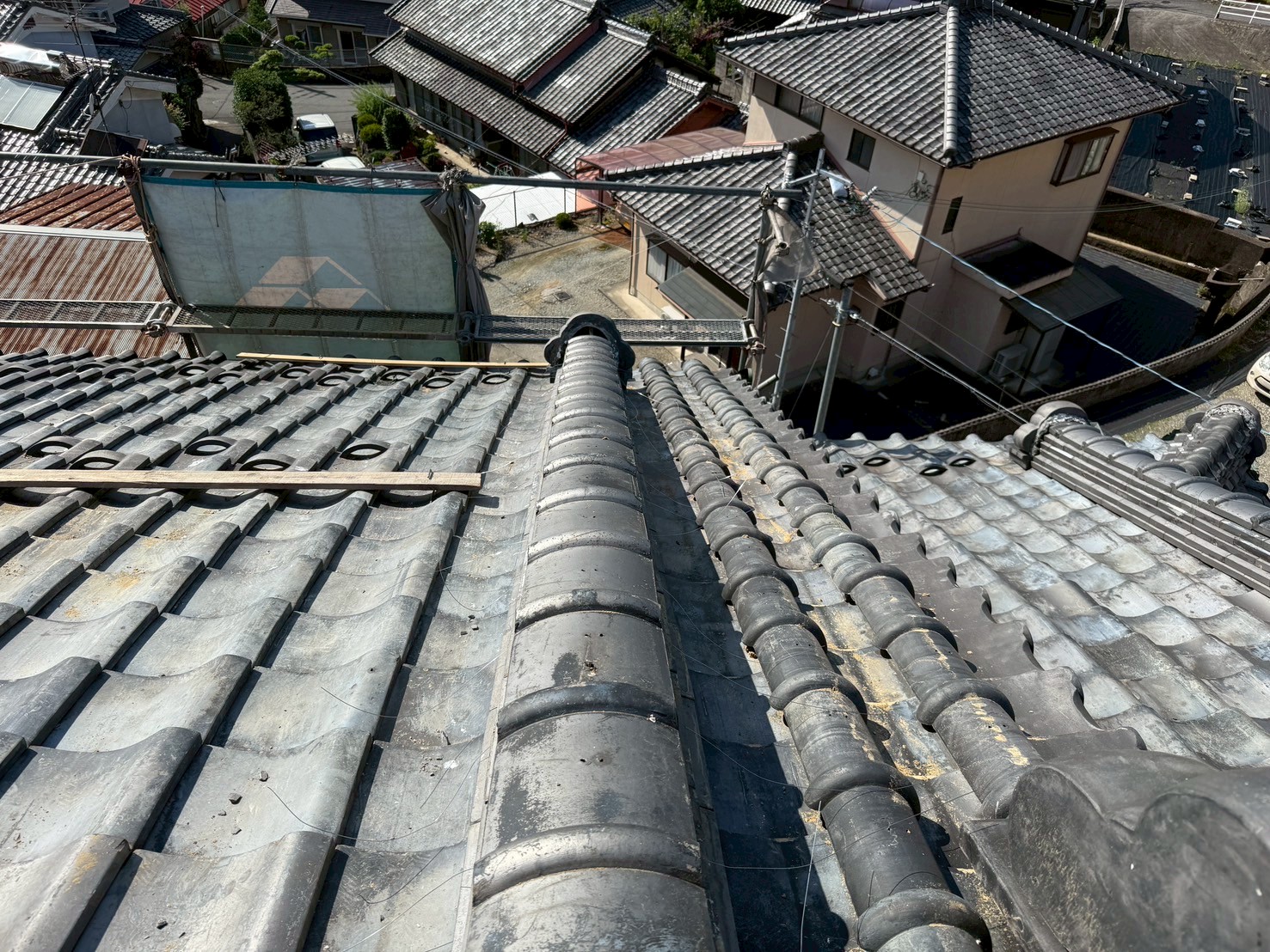 下り棟積み直し工事