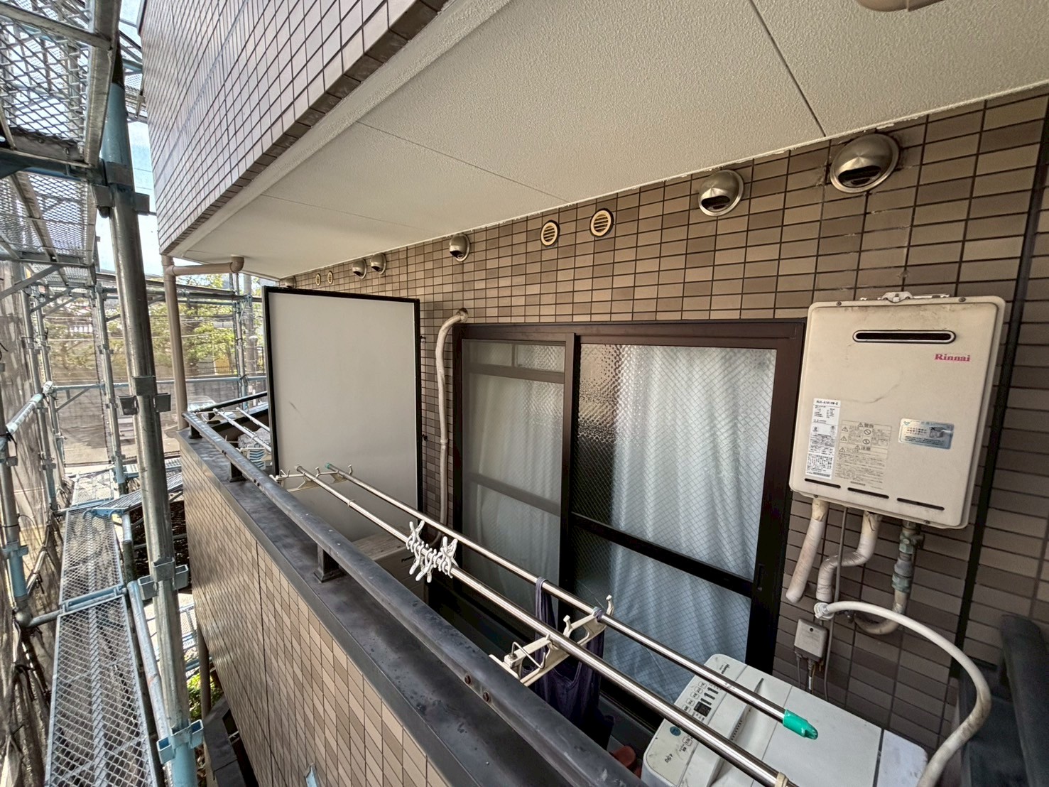 足場解体前確認