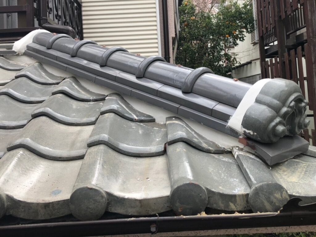 吹田市　O様邸　下屋棟積み替え工事＋大屋根鬼首漆喰工事