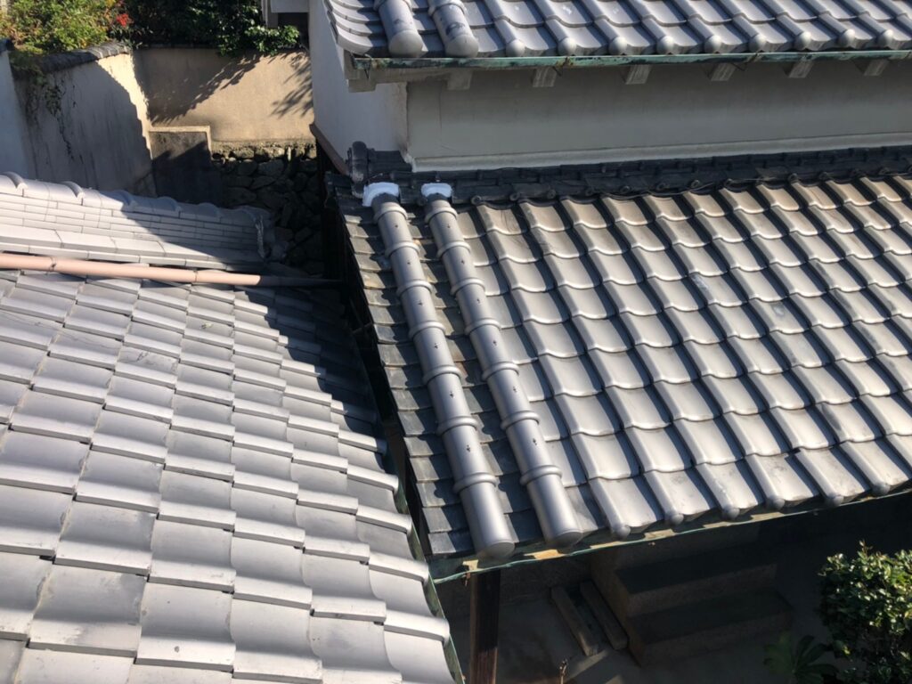 河合町　T様邸　谷入れ替え工事、ズレ上げラバーロック工事、紐丸積み替え工事、板金工事、樋工事　