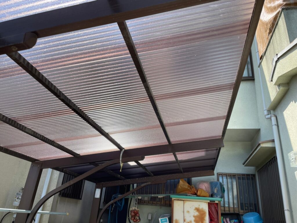 葛城市　渡部様邸　ポリカ張替え工事
