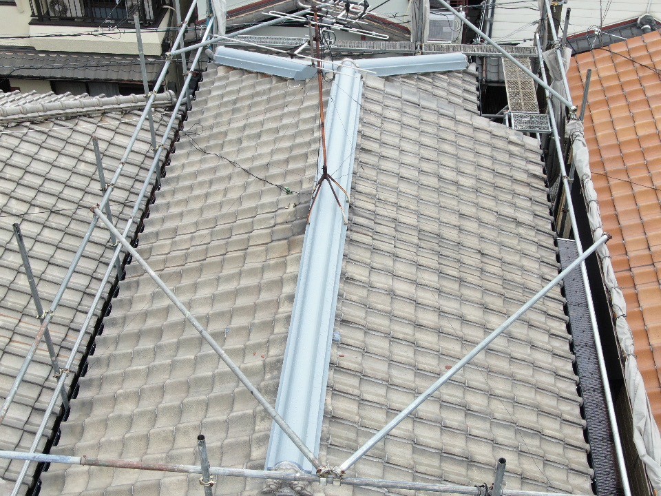 大阪府　O様邸　雨とい交換及び棟板金カバー、軒天張替え工事