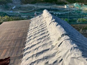 R8.2/13　四條畷市　N様邸　屋根粘着ゴムアス2重張り、雨とい補修工事