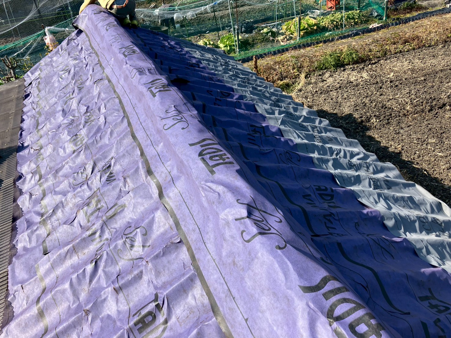 屋根粘着ゴムアス2重張り工事