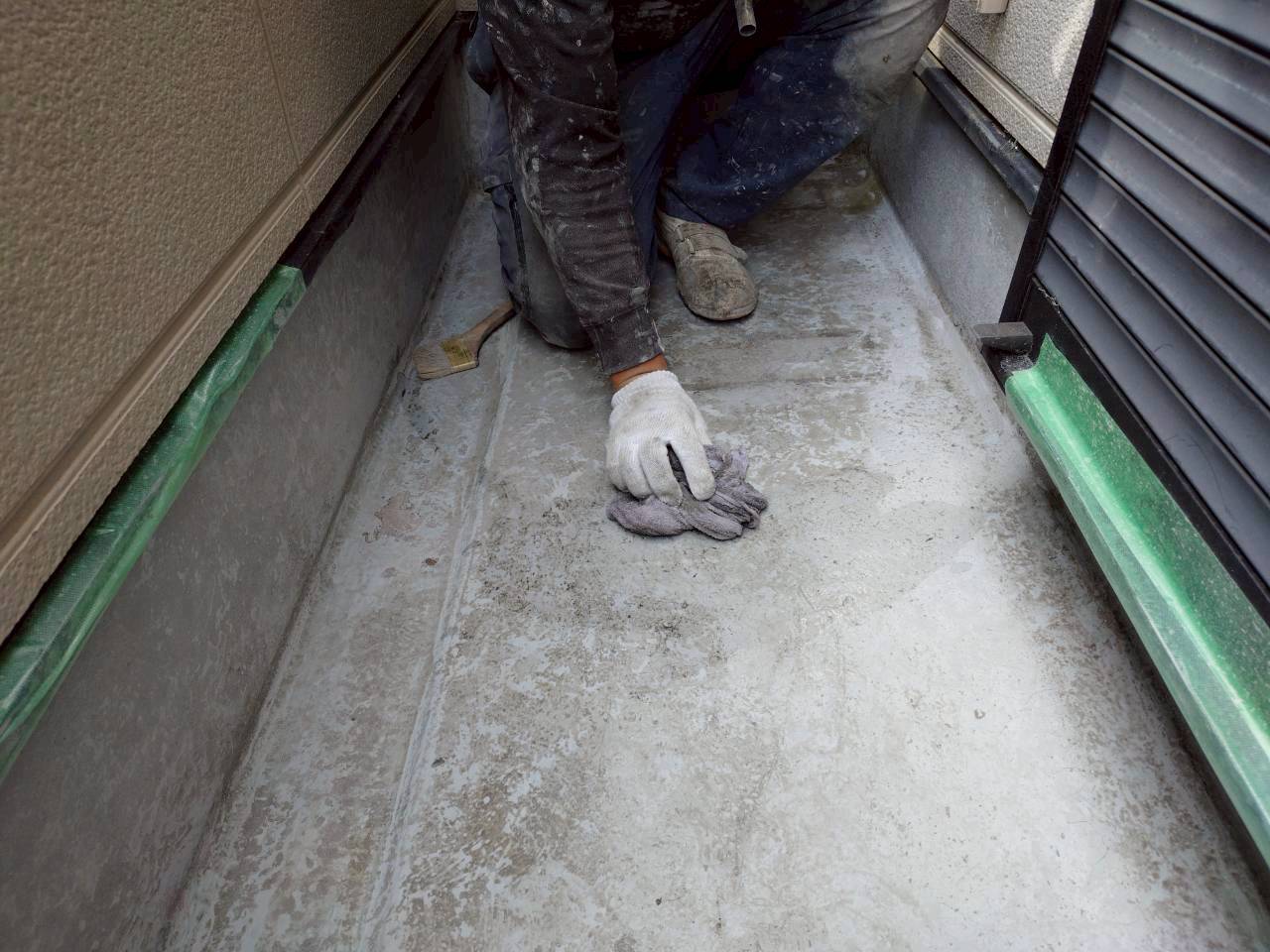 ベランダFRPトップ塗り替え