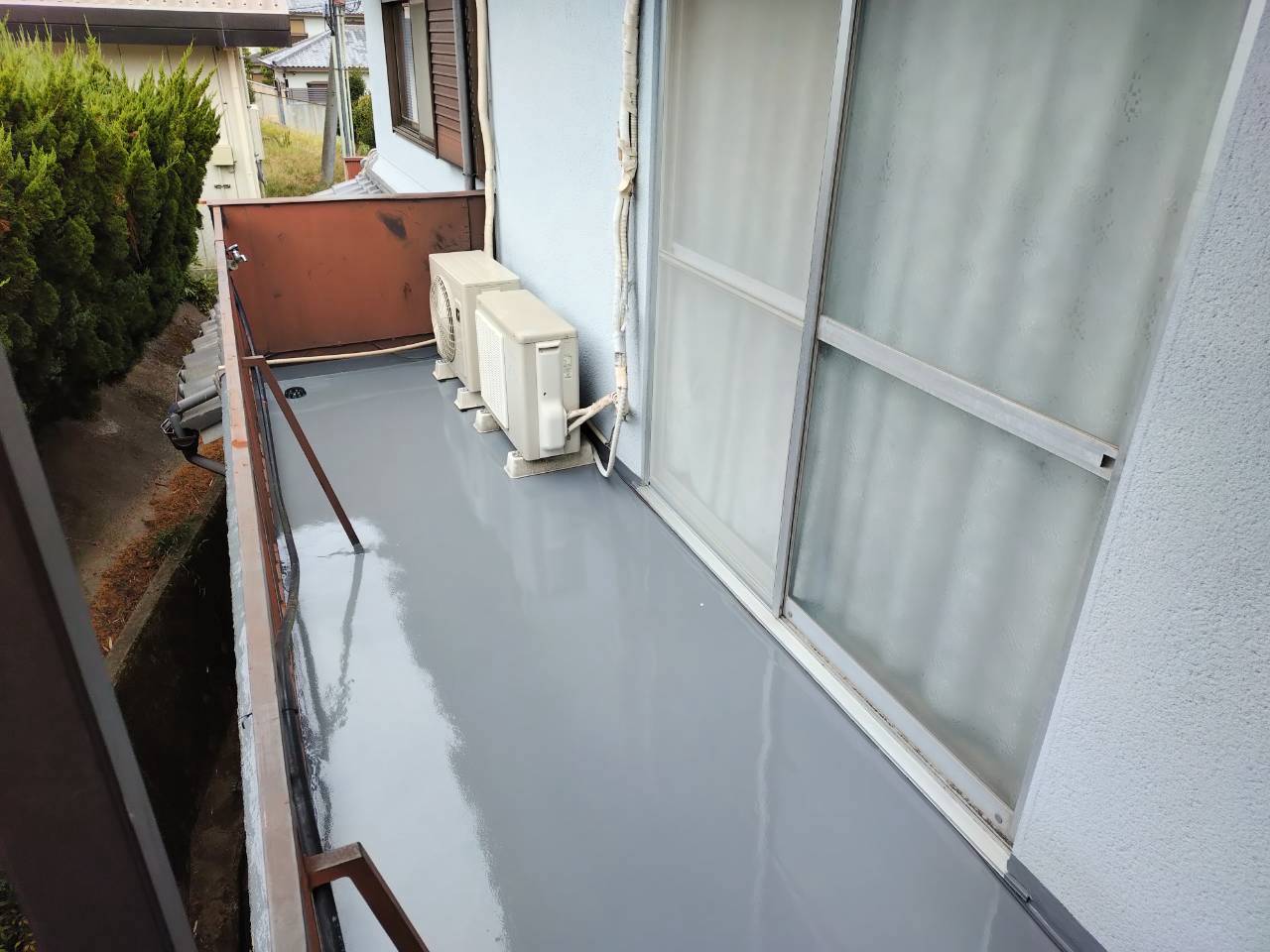 R8.8/25~9/1　天理市　K様邸　雨漏り修理工事：ベランダ防水