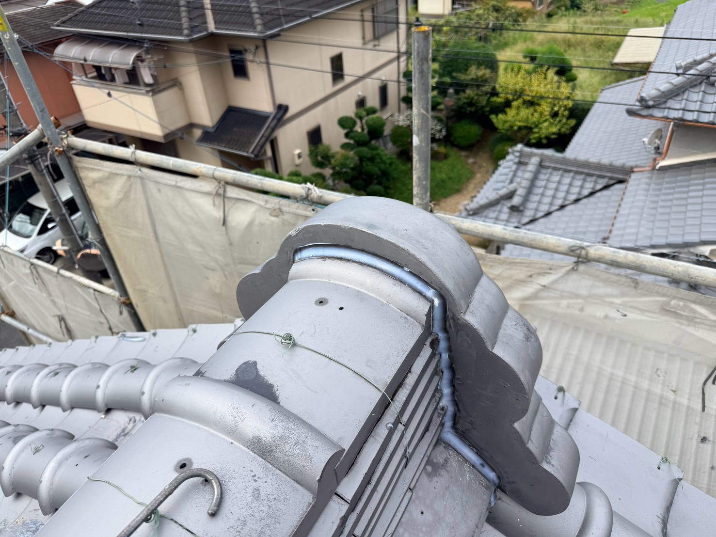 屋根しっくい塗り替え工事