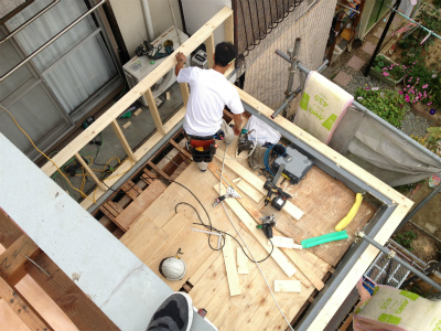 ベランダ柵作付け工事
