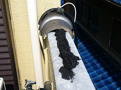 ベランダ瓦脱着工事