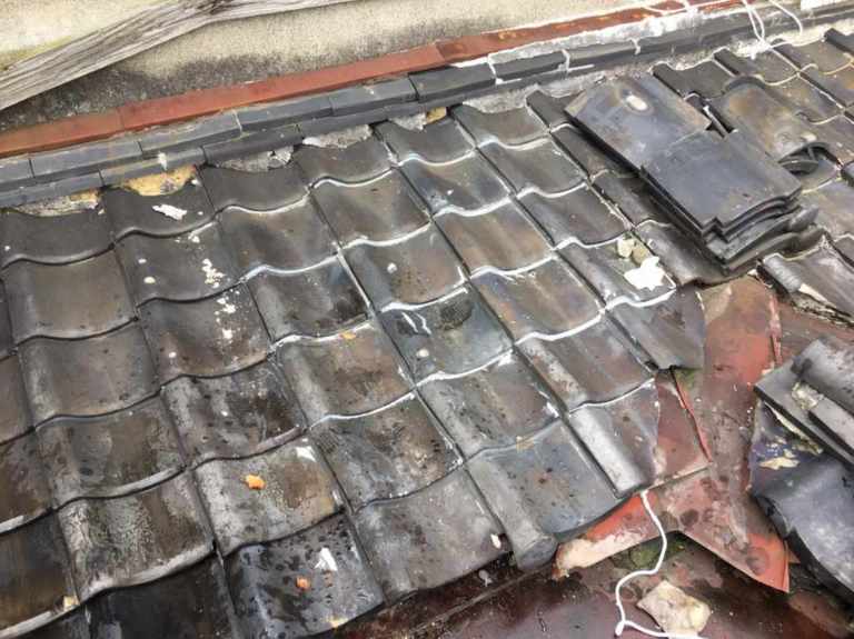 屋根葺き替え工事 和瓦⇒タテヒラ