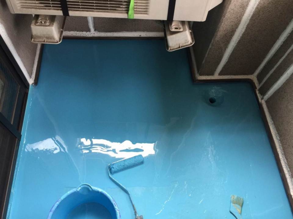 ベランダメッシュウレタン防水工事