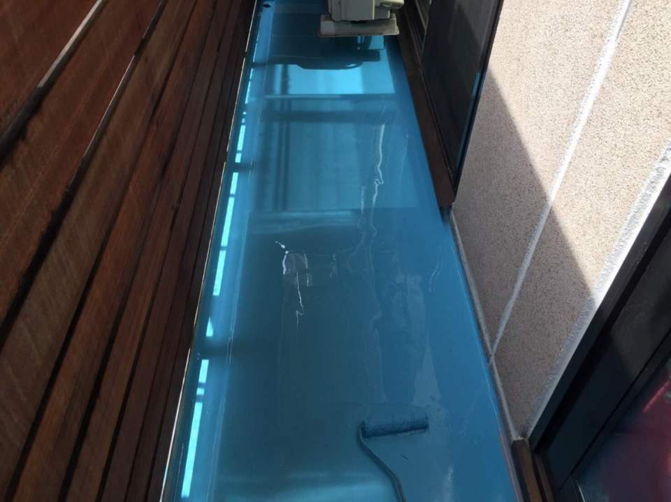 ベランダメッシュウレタン防水工事