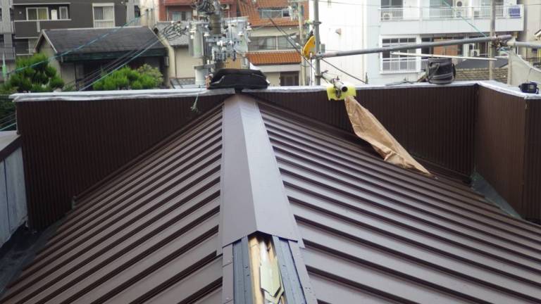 屋根葺き替え工事 和瓦⇒タテヒラ