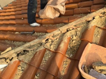 部分棟積み替え、瓦差し替え工事